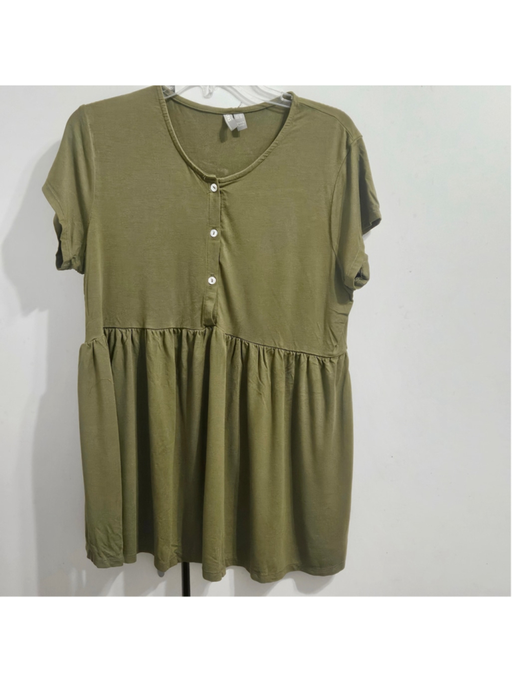 Women's ASOS Olive Green Short Sleeve Tunic Top Size 10